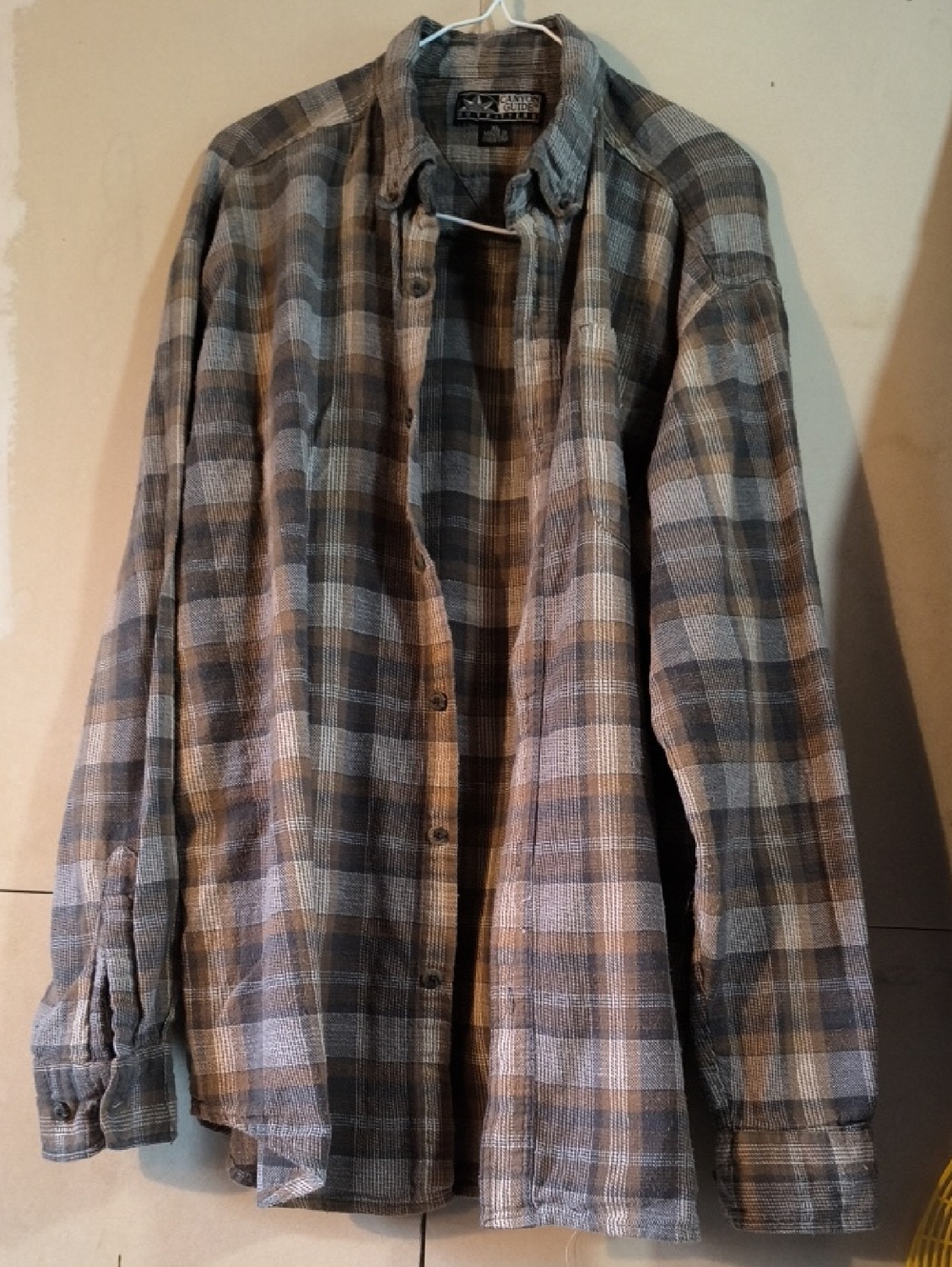 Men's Plaid Button-Up Jacket - Taupe, Brown & Gray